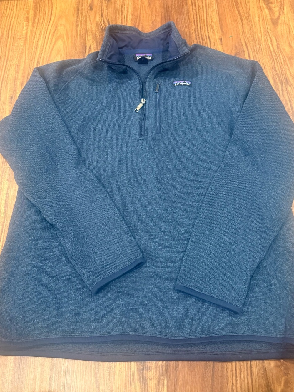 Patagonia Sweater Mens XL Navy Blue Better Sweater 1/4 Zip Fleece Pullover